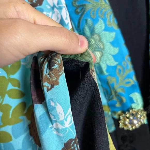 Y2K Spencer Alexis Floral Fairy Lacy Kimono Womens Blouse Size Large - Picture 5 of 13